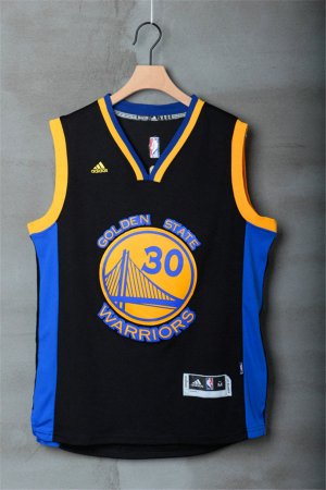 Maillot De Basket Golden State Warriors Stephen Curry 30 Noir Bleu Edge